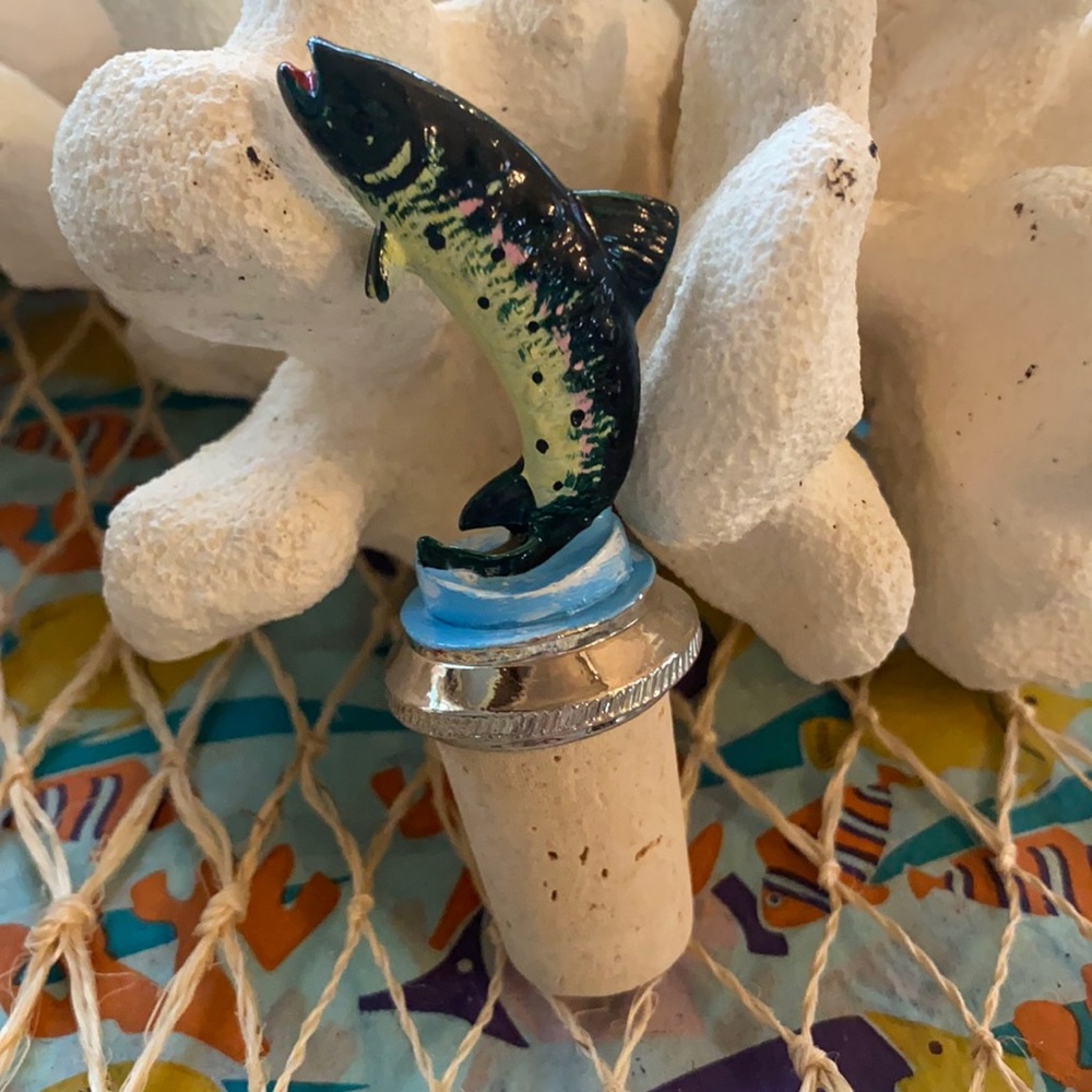 Trout fish wine stopper.